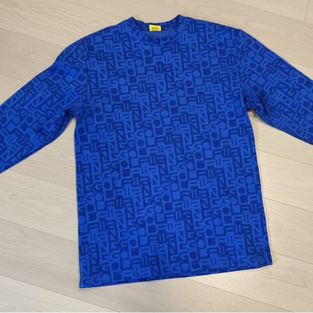 GOLF WANG Blue Patterned Crew Neck Shirt